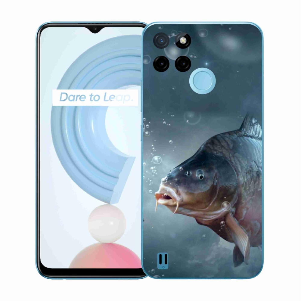 Gelový kryt mmCase na Realme C21Y/C25Y - kapr a bublinky