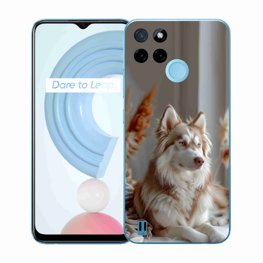 Gelový kryt mmCase na Realme C21Y/C25Y - klidný sibiřský husky