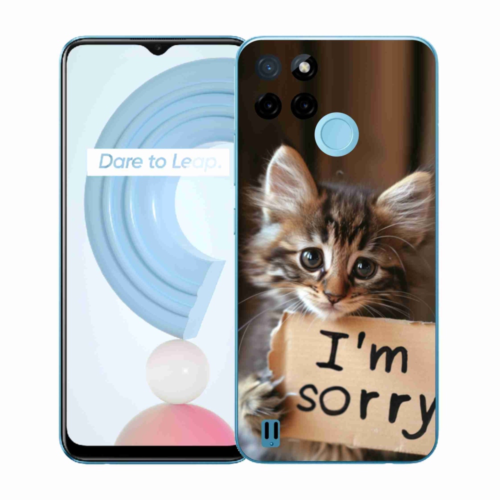 Gelový kryt mmCase na Realme C21Y/C25Y - kočíčí omluva