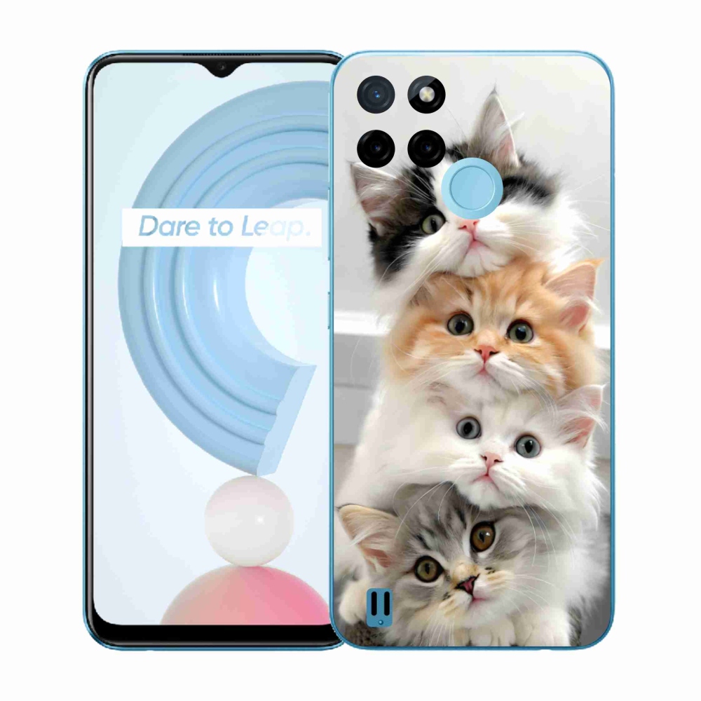 Gelový kryt mmCase na Realme C21Y/C25Y - kočičí parta