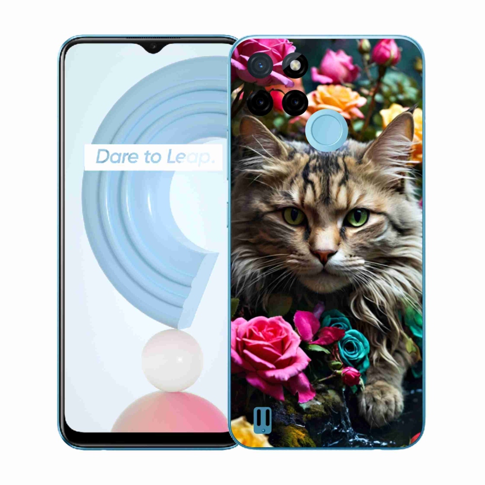 Gelový kryt mmCase na Realme C21Y/C25Y - kočíčí pohled 2