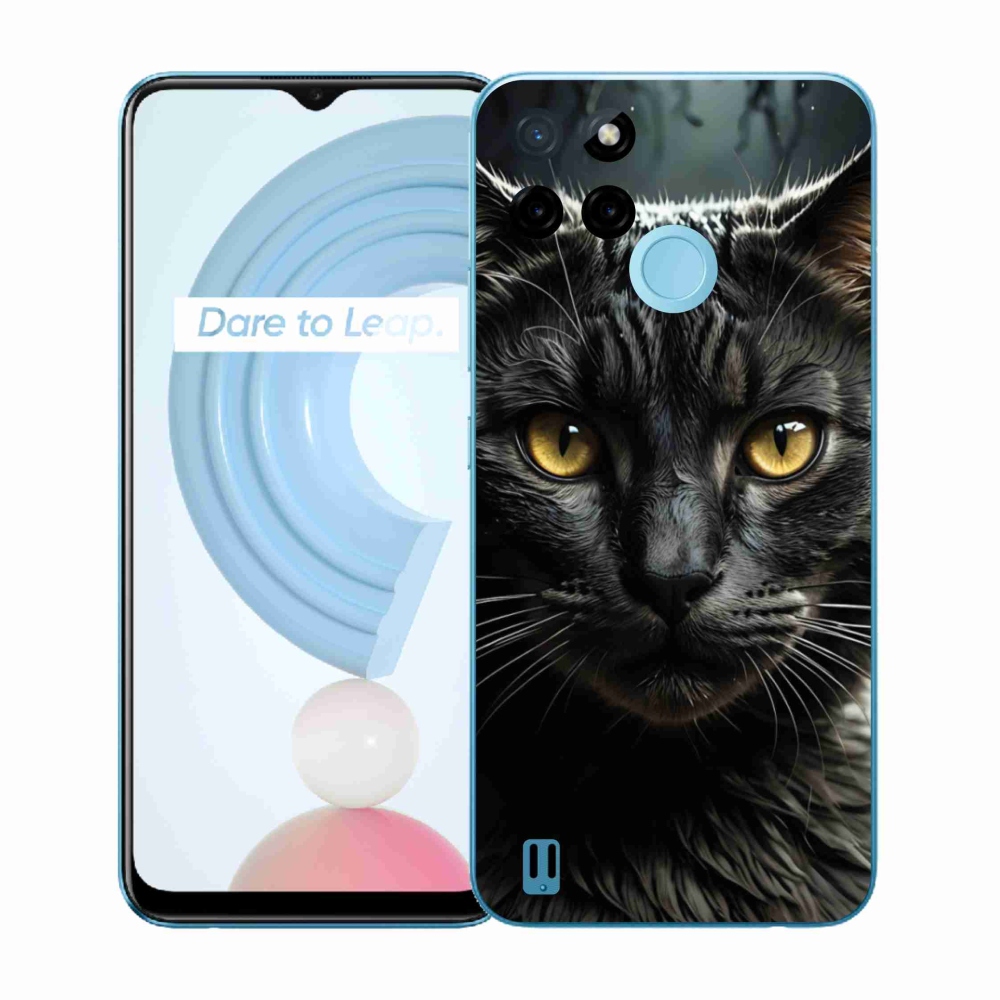 Gelový kryt mmCase na Realme C21Y/C25Y - kočičí pohled 3