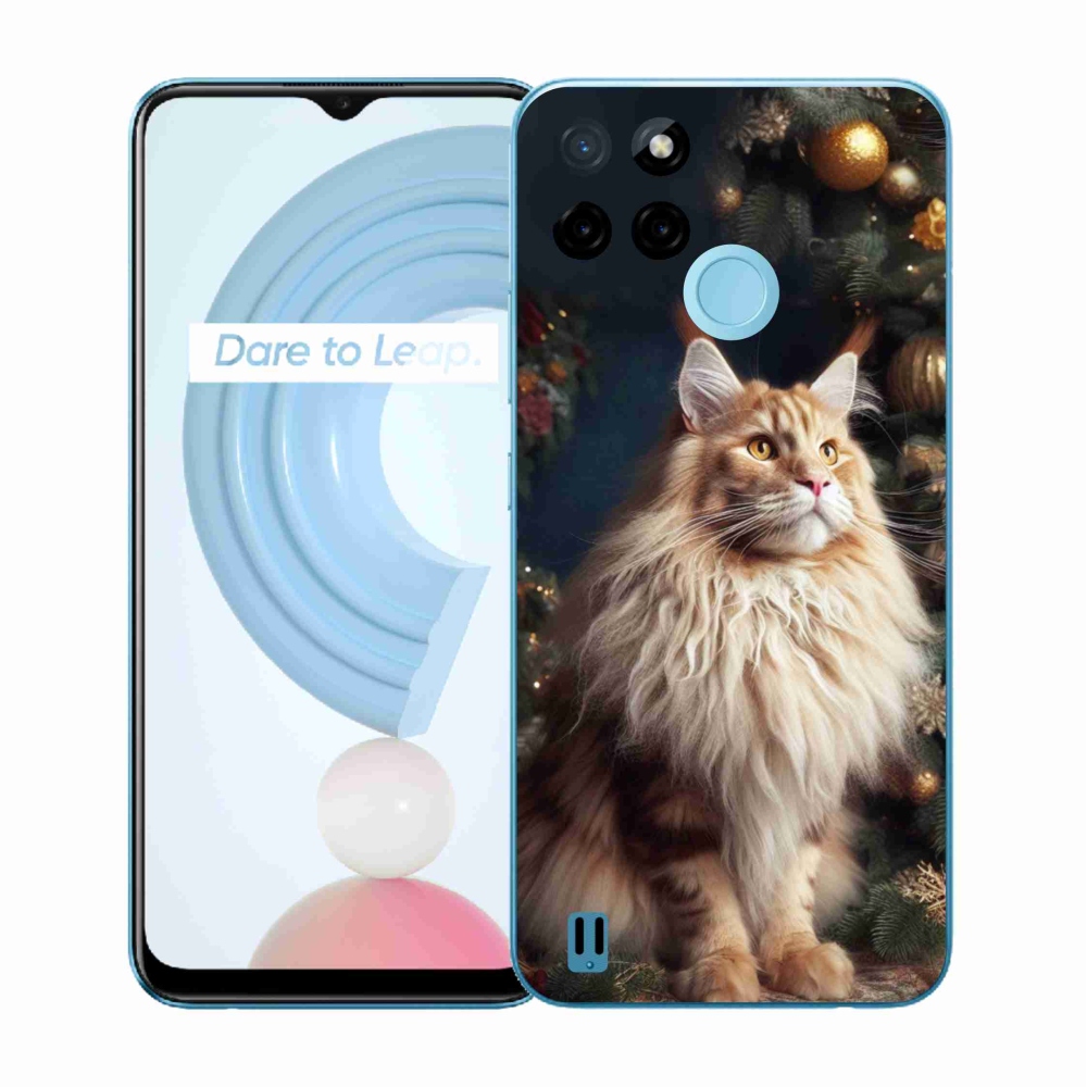 Gelový kryt mmCase na Realme C21Y/C25Y - kočka u stromku