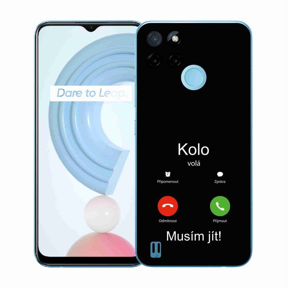 Gelový kryt mmCase na Realme C21Y/C25Y - kolo volá černé pozadí