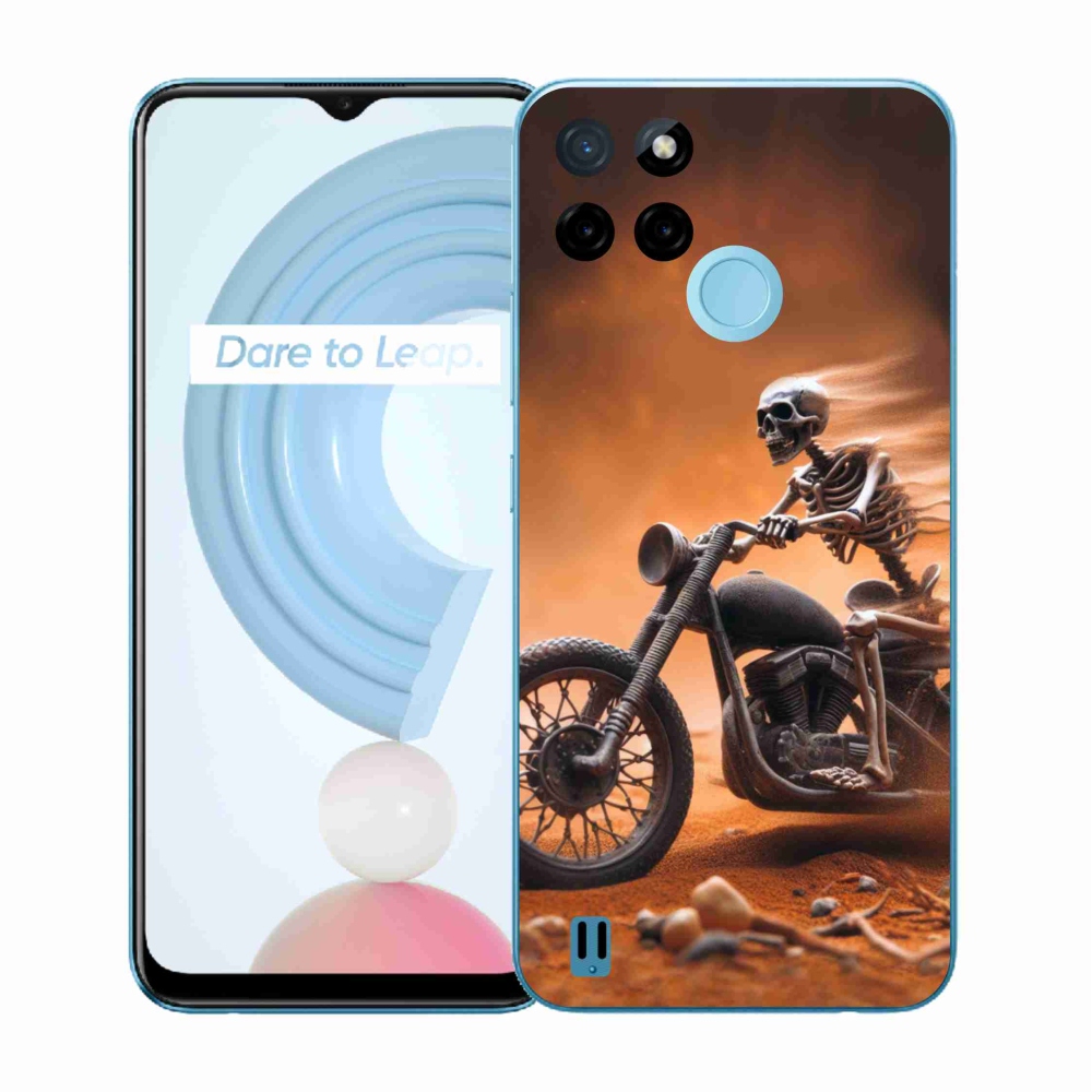 Gelový kryt mmCase na Realme C21Y/C25Y - kostra na motorce