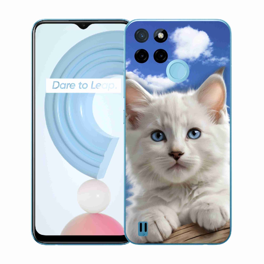 Gelový kryt mmCase na Realme C21Y/C25Y - kotě a oblaka