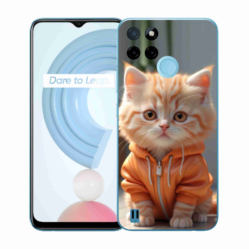 Gelový kryt mmCase na Realme C21Y/C25Y - kotě v mikině