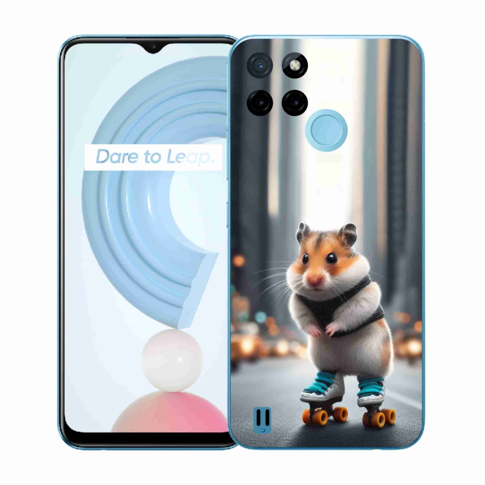 Gelový kryt mmCase na Realme C21Y/C25Y - křeček na bruslích
