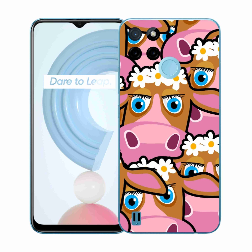 Gelový kryt mmCase na Realme C21Y/C25Y - kreslené kravičky