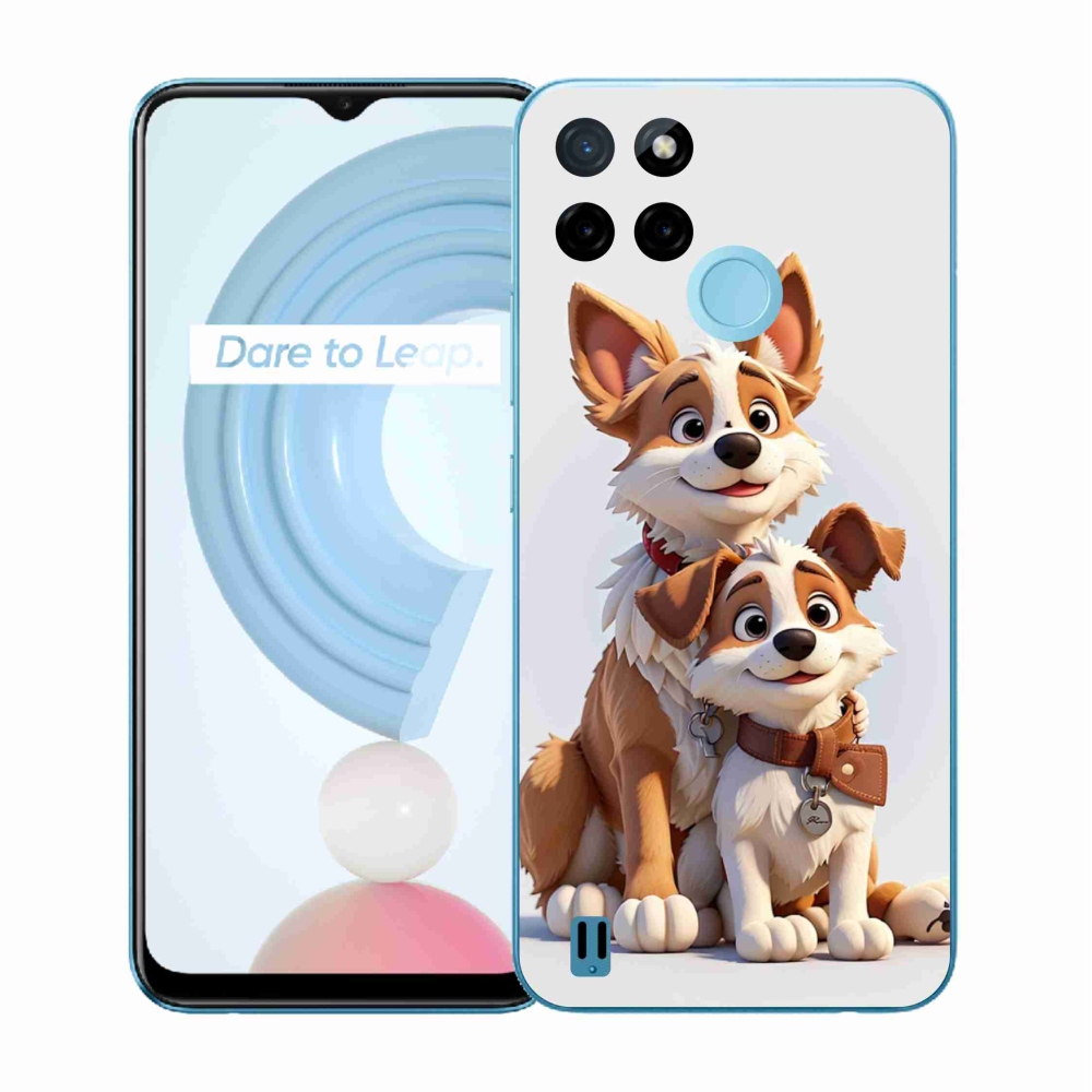 Gelový kryt mmCase na Realme C21Y/C25Y - kreslení psi