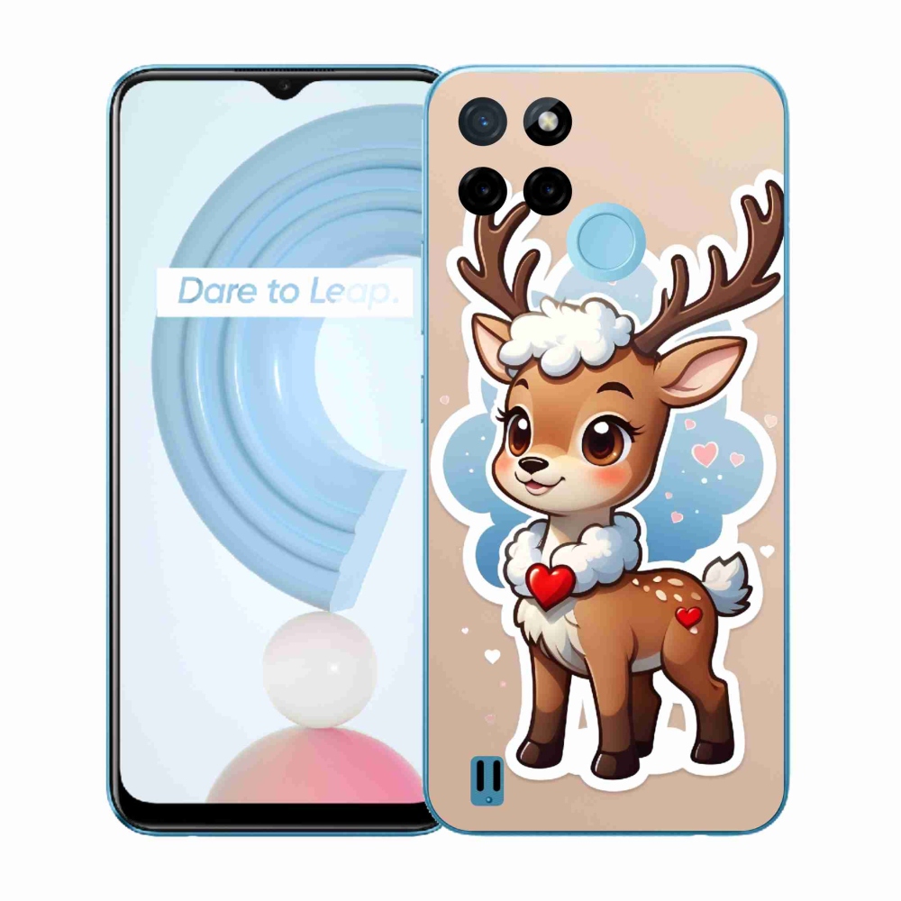 Gelový kryt mmCase na Realme C21Y/C25Y - kreslený sob