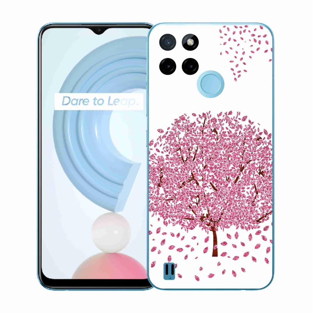 Gelový kryt mmCase na Realme C21Y/C25Y - kreslený strom s listy
