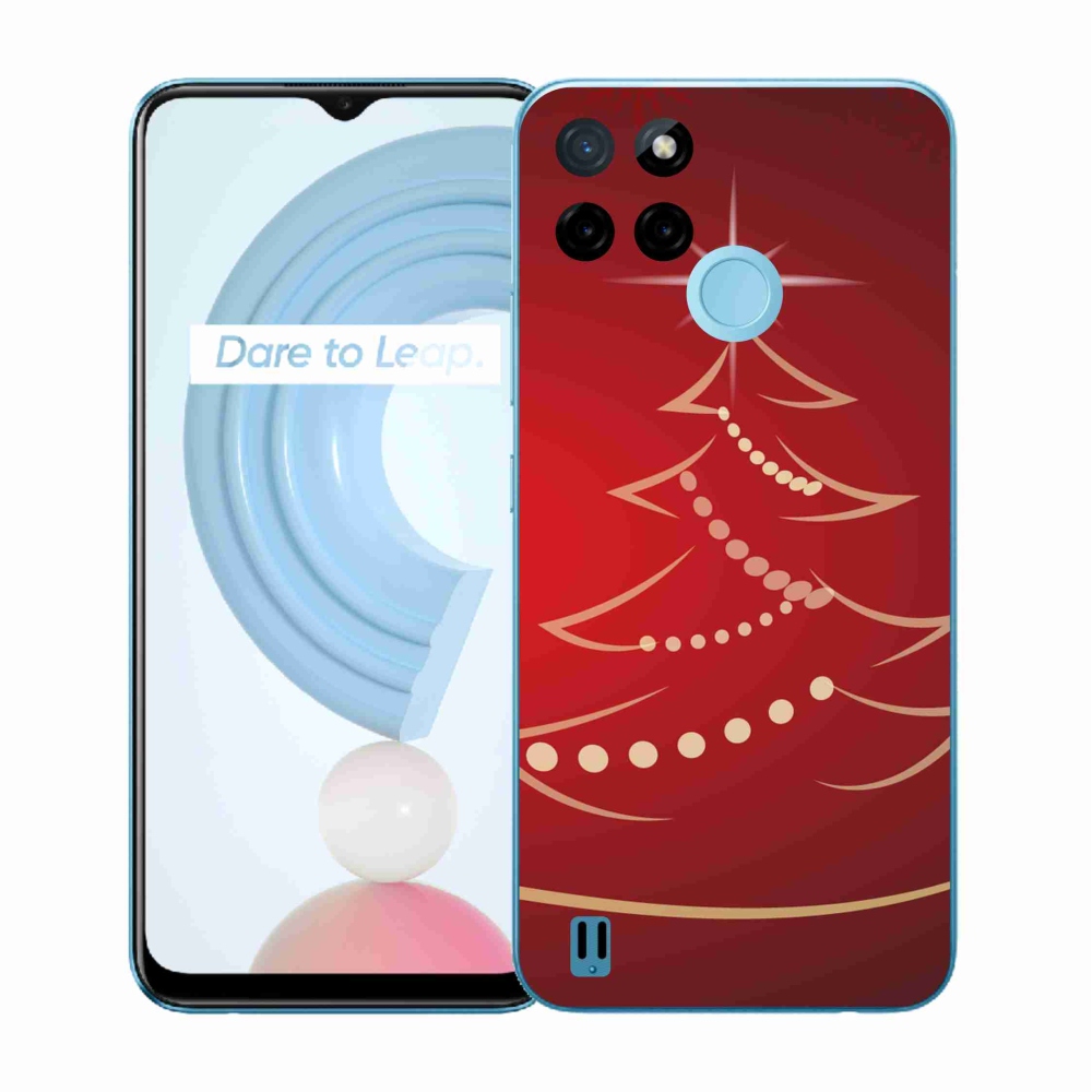 Gelový kryt mmCase na Realme C21Y/C25Y - kreslený vánoční stromek