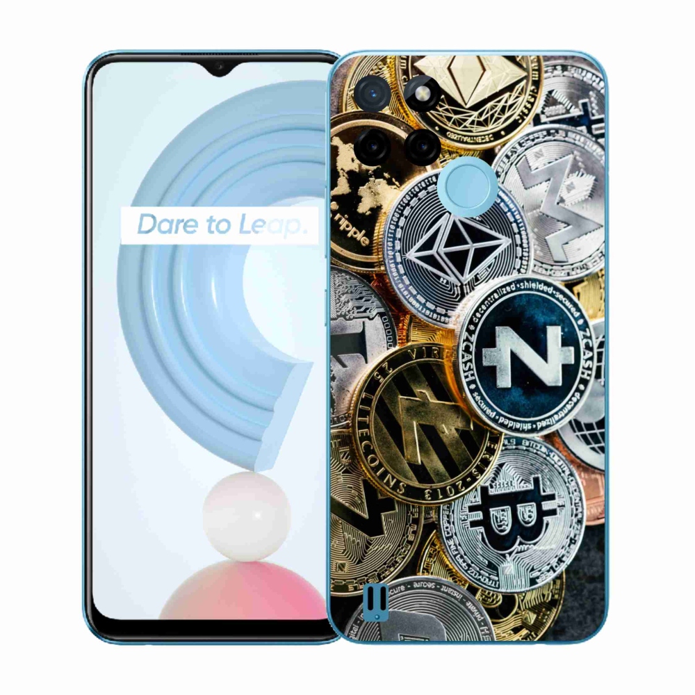 Gelový kryt mmCase na Realme C21Y/C25Y - kryptoměny