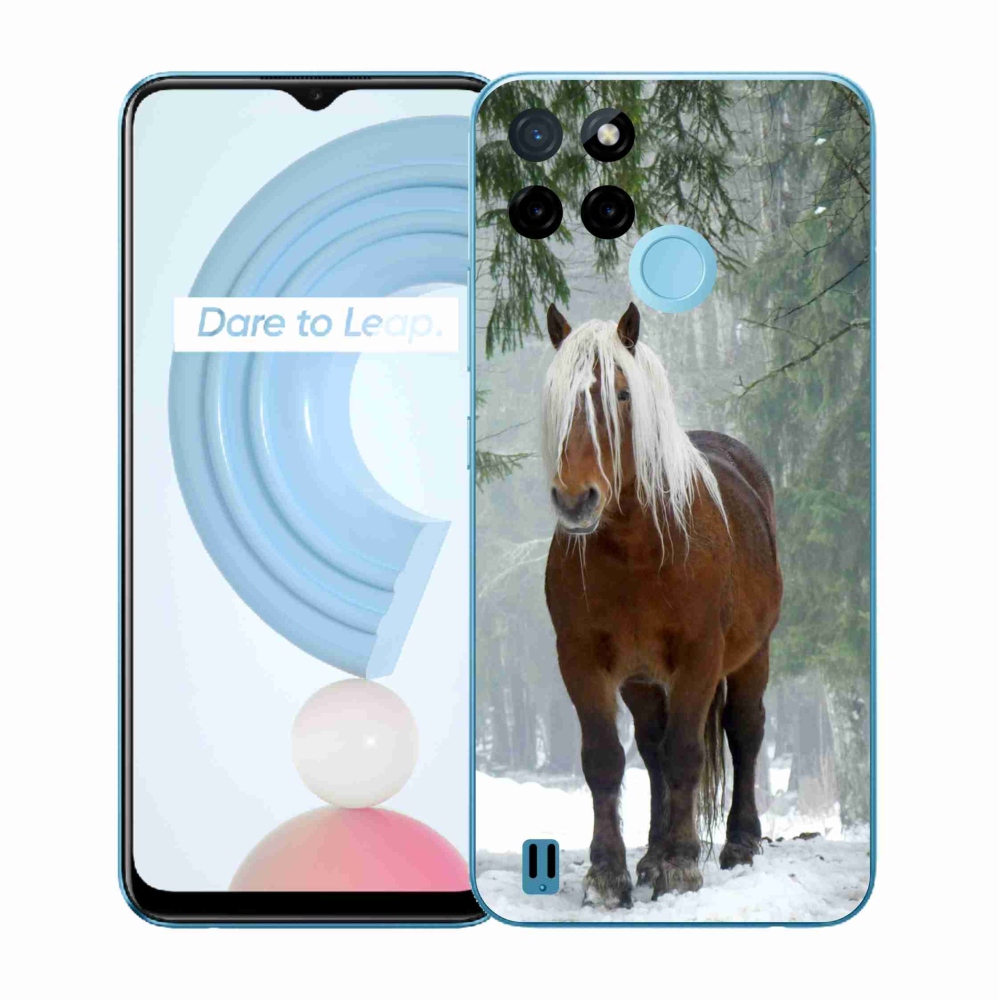 Gelový kryt mmCase na Realme C21Y/C25Y - kůň v lese