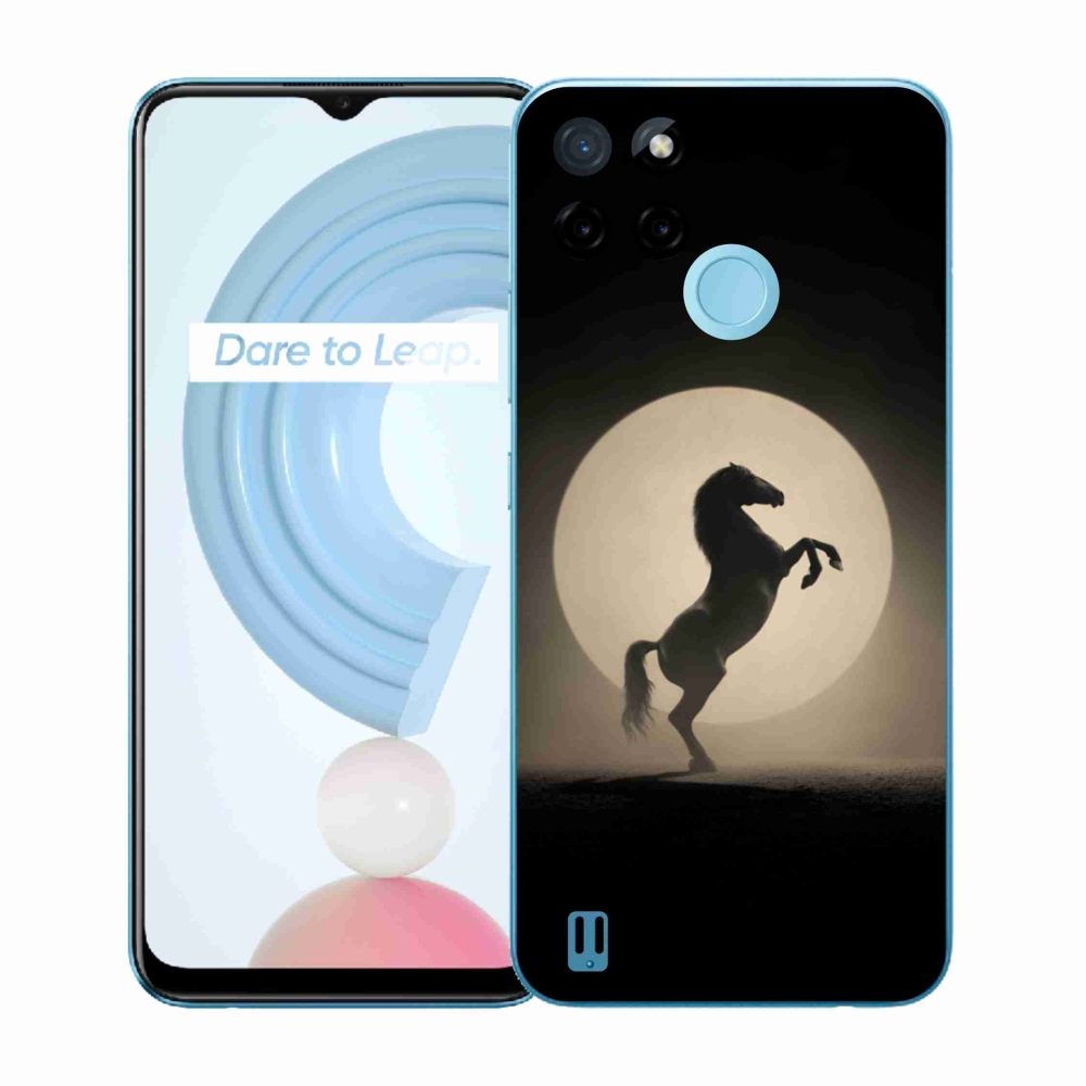 Gelový kryt mmCase na Realme C21Y/C25Y - kůň v siluetě