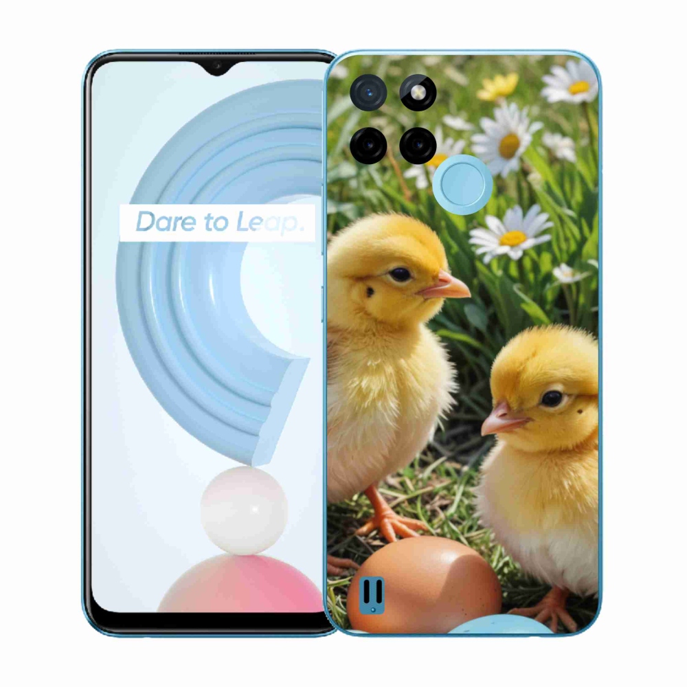 Gelový kryt mmCase na Realme C21Y/C25Y - kuřátka