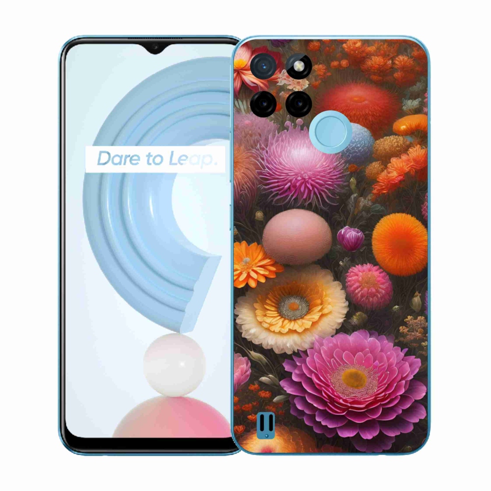 Gelový kryt mmCase na Realme C21Y/C25Y - květinová kompozice