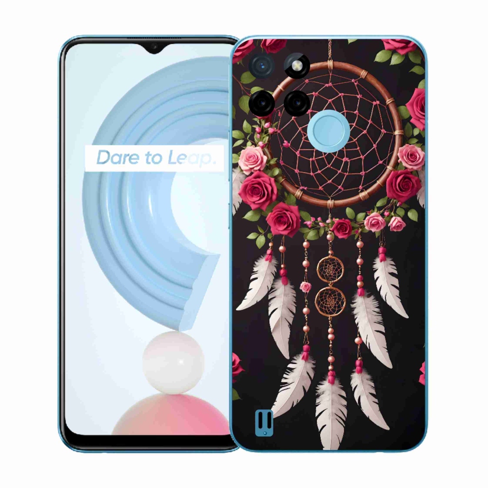 Gelový kryt mmCase na Realme C21Y/C25Y - lapač snů s růžemi
