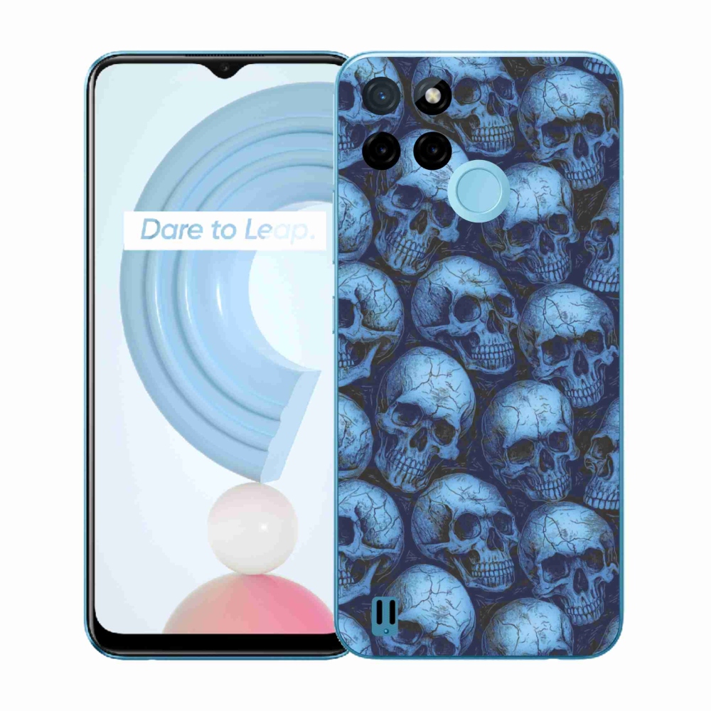 Gelový kryt mmCase na Realme C21Y/C25Y - lebky