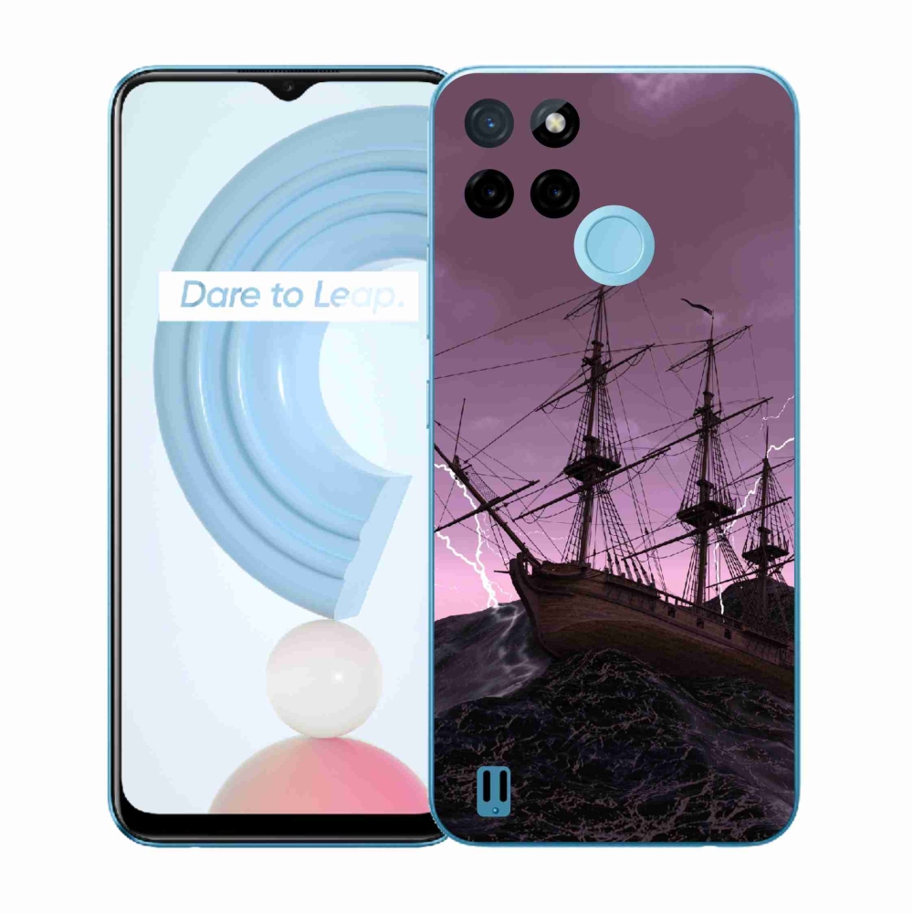 Gelový kryt mmCase na Realme C21Y/C25Y - loď v bouři