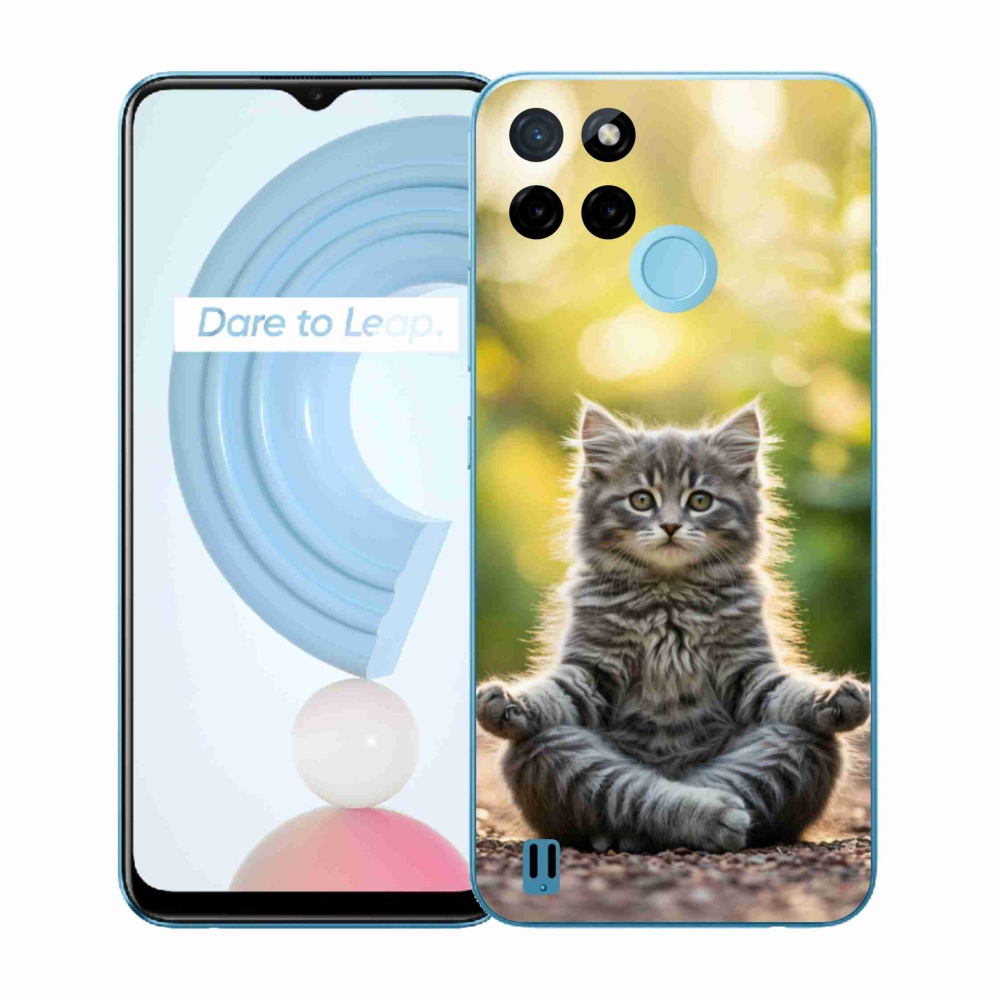 Gelový kryt mmCase na Realme C21Y/C25Y - meditující kotě