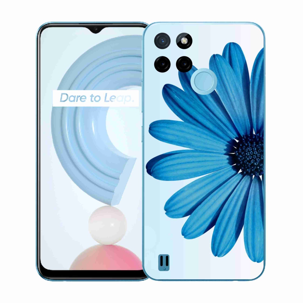 Gelový kryt mmCase na Realme C21Y/C25Y - modrá kopretina