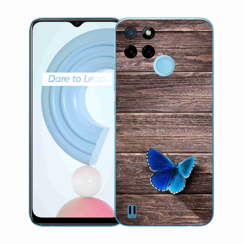 Gelový kryt mmCase na Realme C21Y/C25Y - modrý motýl 1