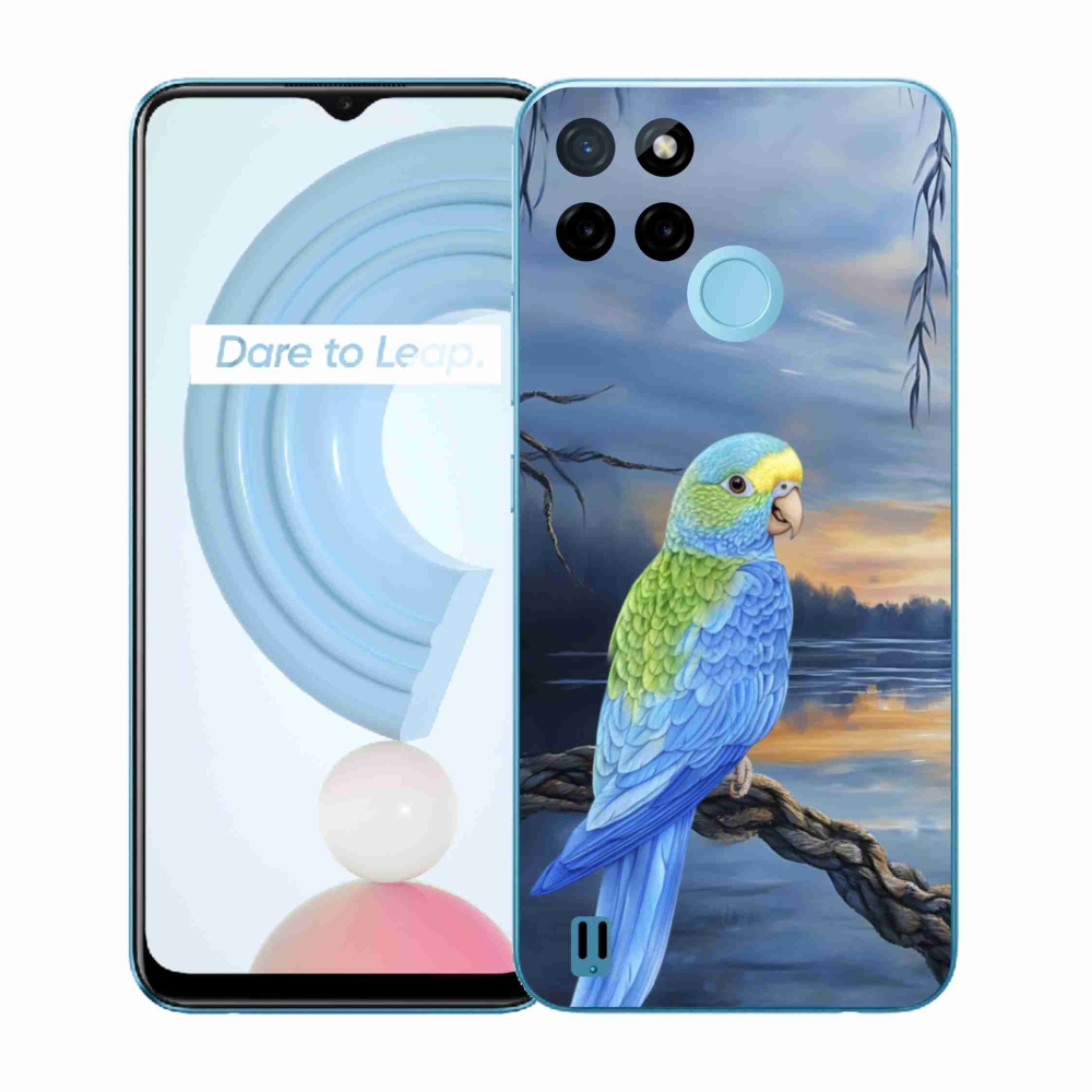 Gelový kryt mmCase na Realme C21Y/C25Y - modrý papoušek