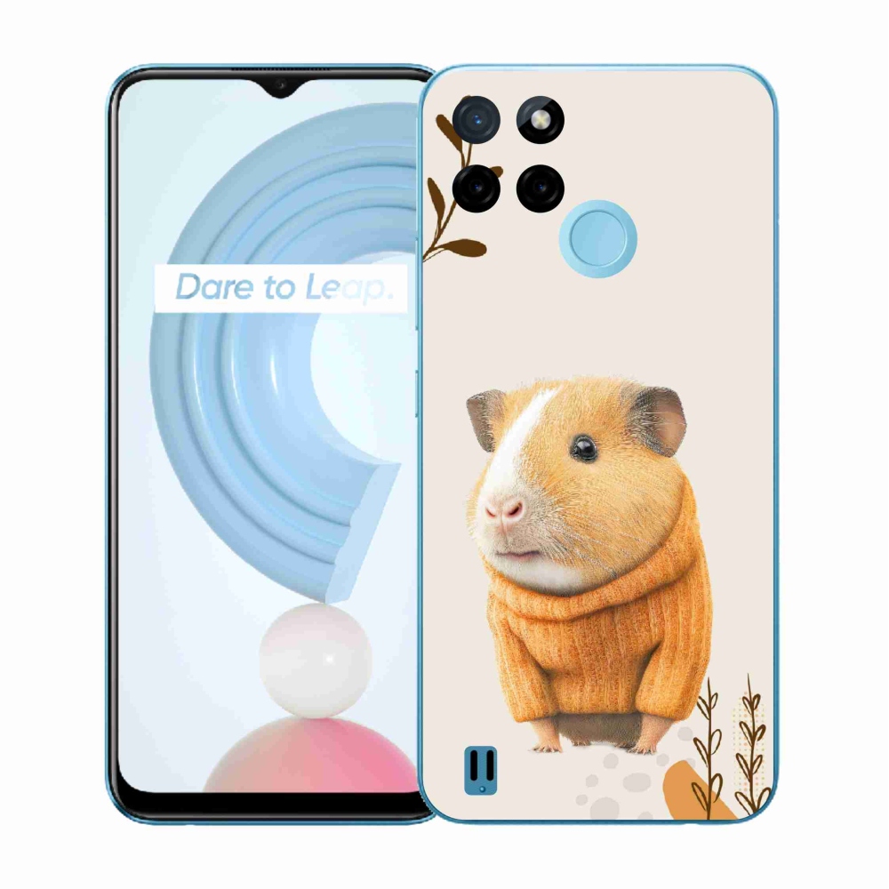 Gelový kryt mmCase na Realme C21Y/C25Y - morče ve svetru