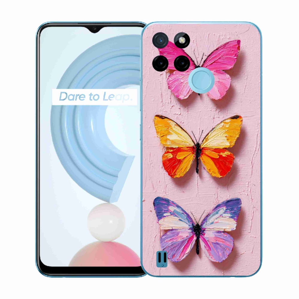 Gelový kryt mmCase na Realme C21Y/C25Y - motýlí trojice