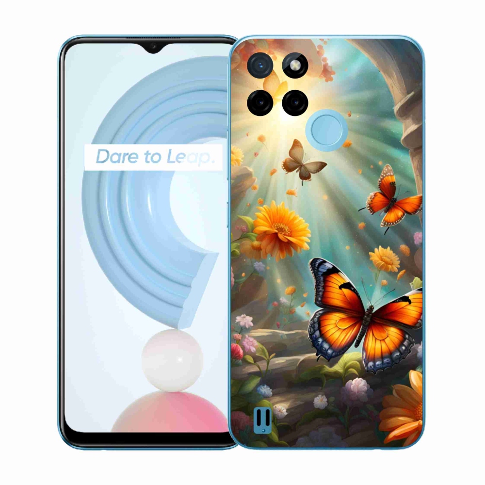 Gelový kryt mmCase na Realme C21Y/C25Y - motýlí zahrada 2