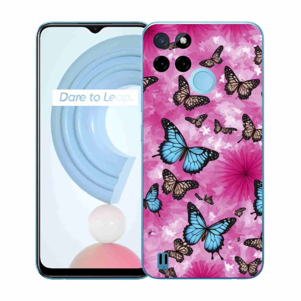 Gelový kryt mmCase na Realme C21Y/C25Y - motýlí zahrada