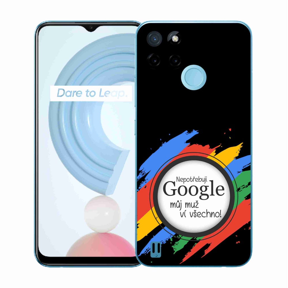 Gelový kryt mmCase na Realme C21Y/C25Y - muž ví všechno černé pozadí