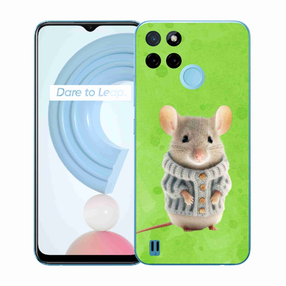 Gelový kryt mmCase na Realme C21Y/C25Y - myška ve svetru