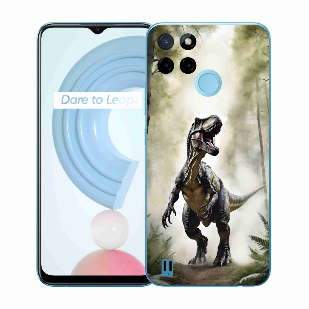 Gelový kryt mmCase na Realme C21Y/C25Y - naštvaný T-Rex