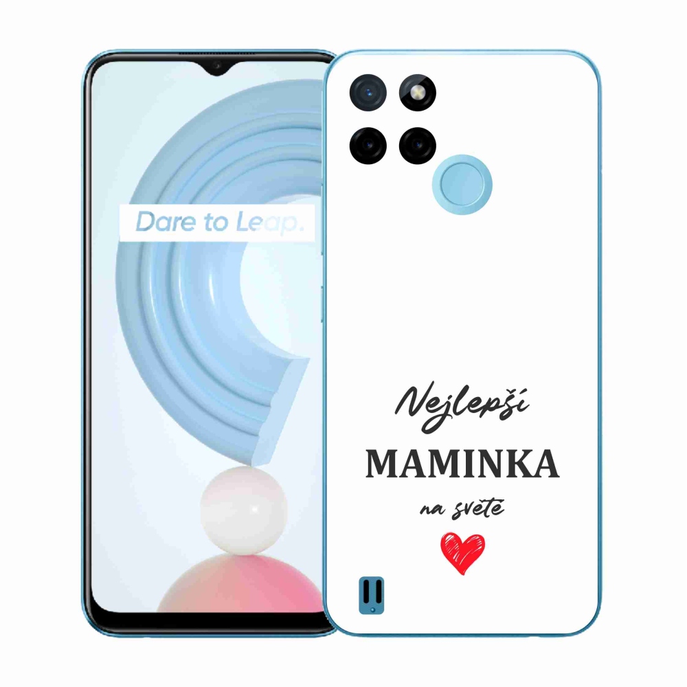 Gelový kryt mmCase na Realme C21Y/C25Y - nejlepší maminka 1 bílé pozadí
