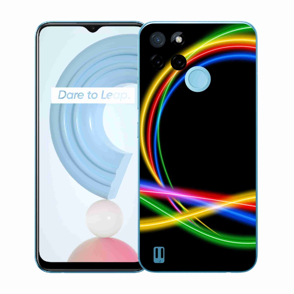 Gelový kryt mmCase na Realme C21Y/C25Y - neonové kruhy
