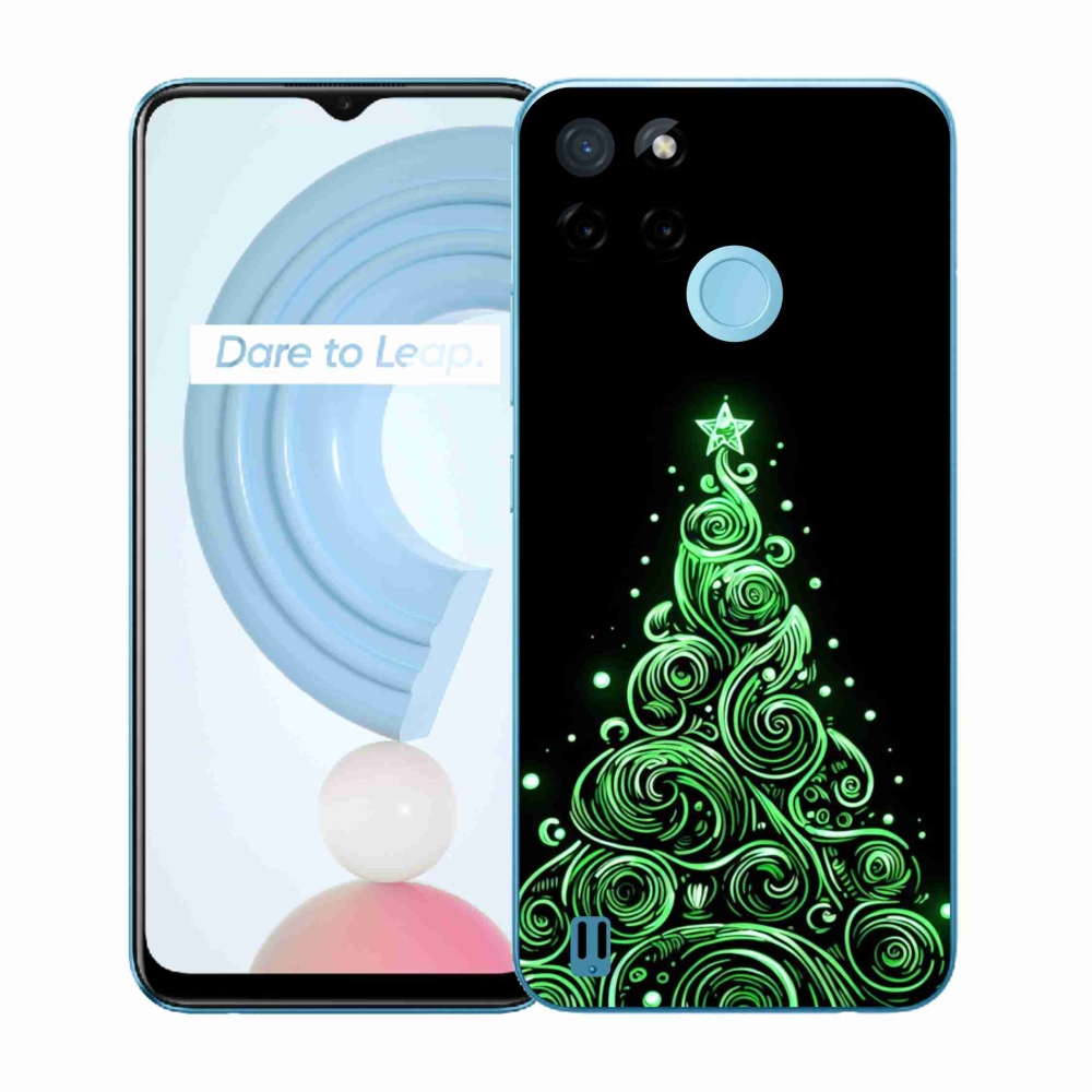 Gelový kryt mmCase na Realme C21Y/C25Y - neonový vánoční stromek 3