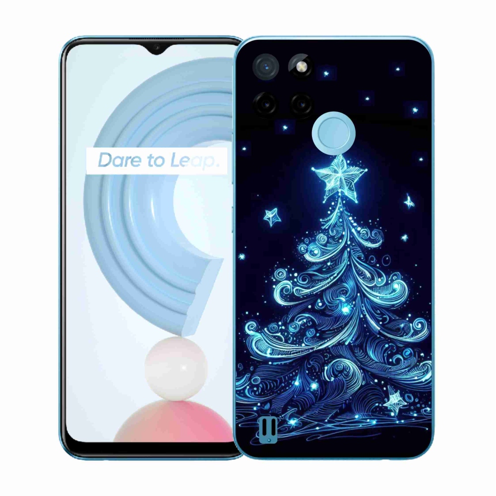 Gelový kryt mmCase na Realme C21Y/C25Y - neonový vánoční stromek 4