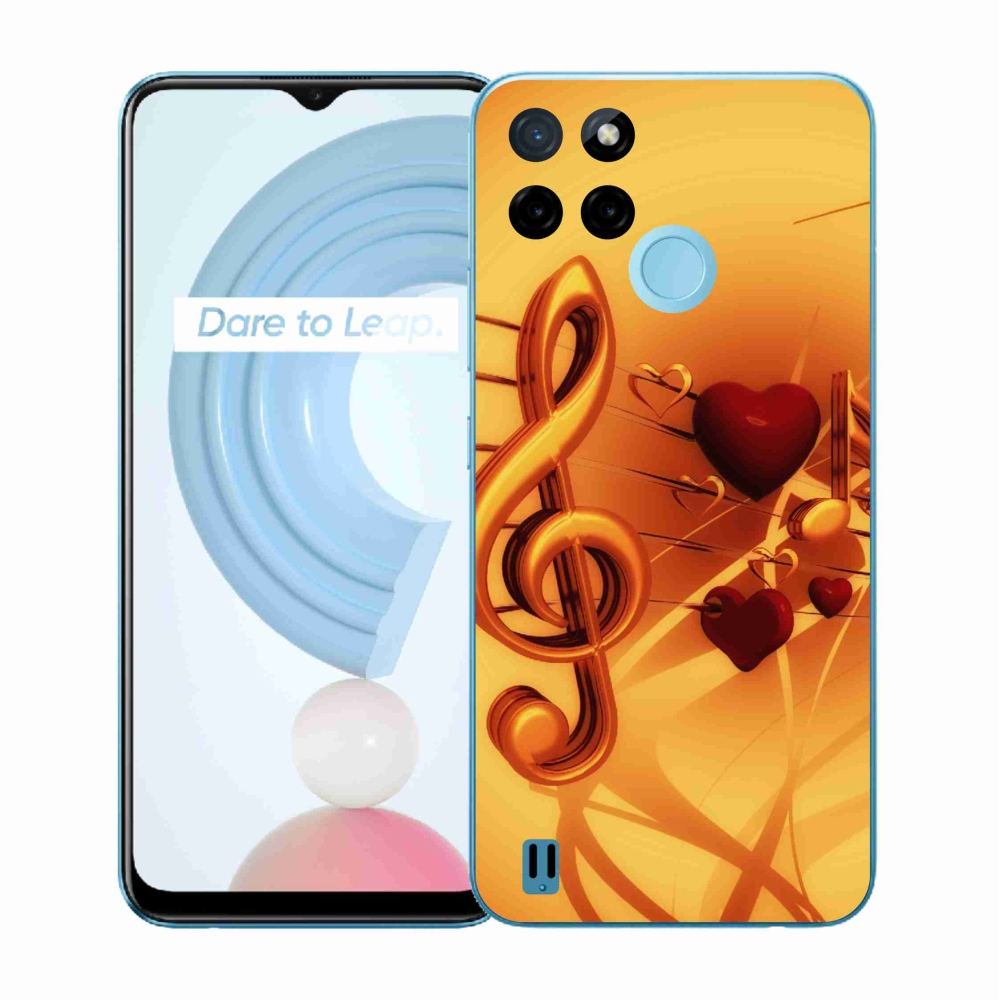 Gelový kryt mmCase na Realme C21Y/C25Y - noty