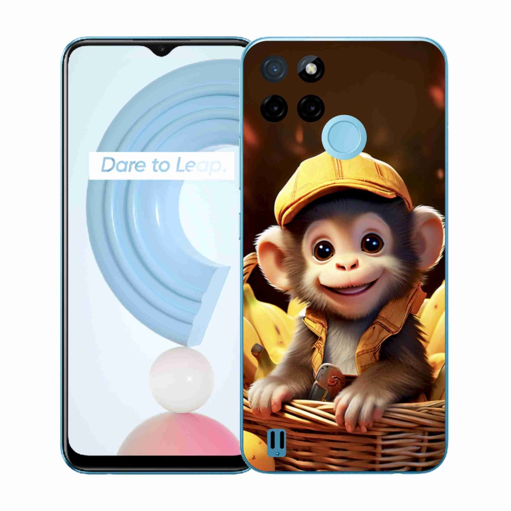 Gelový kryt mmCase na Realme C21Y/C25Y - opice v košíku