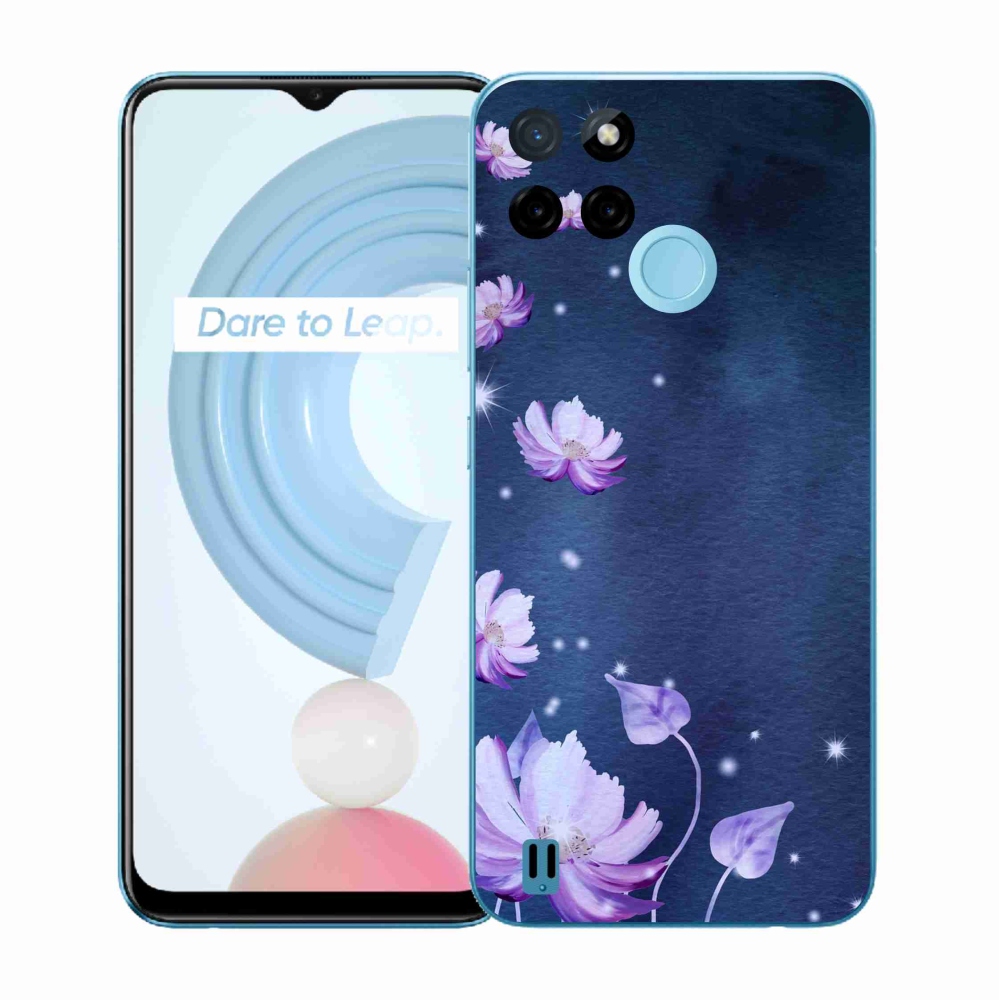 Gelový kryt mmCase na Realme C21Y/C25Y - padající květy