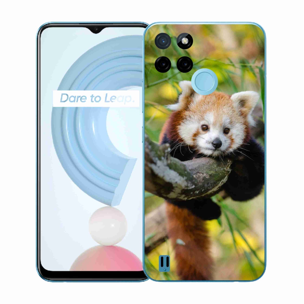 Gelový kryt mmCase na Realme C21Y/C25Y - panda červená