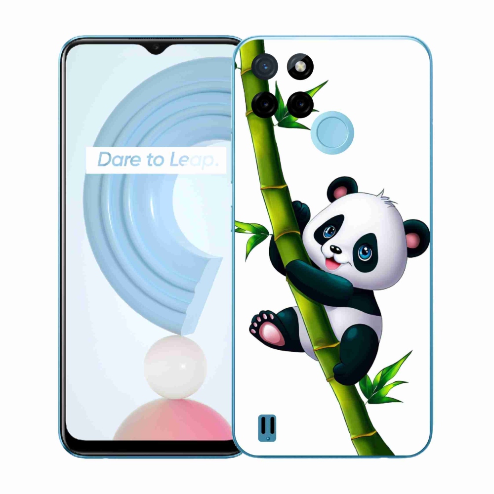 Gelový kryt mmCase na Realme C21Y/C25Y - panda na bambusu