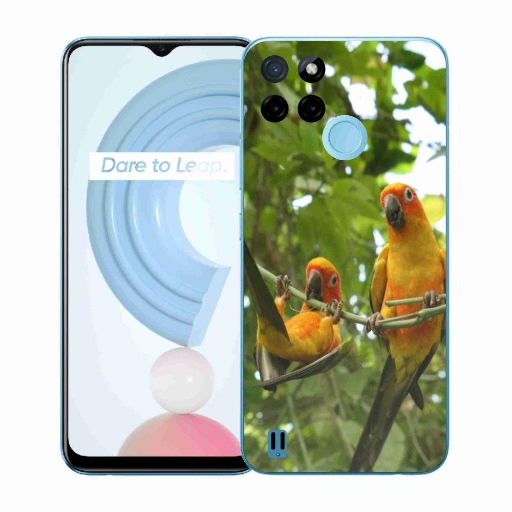 Gelový kryt mmCase na Realme C21Y/C25Y - papoušci aratingy