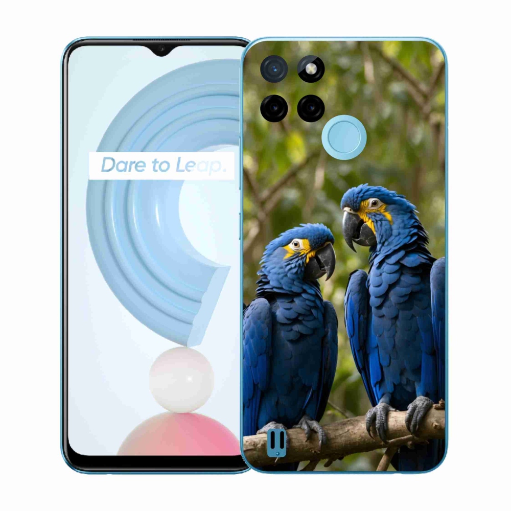 Gelový kryt mmCase na Realme C21Y/C25Y - papouščí duo