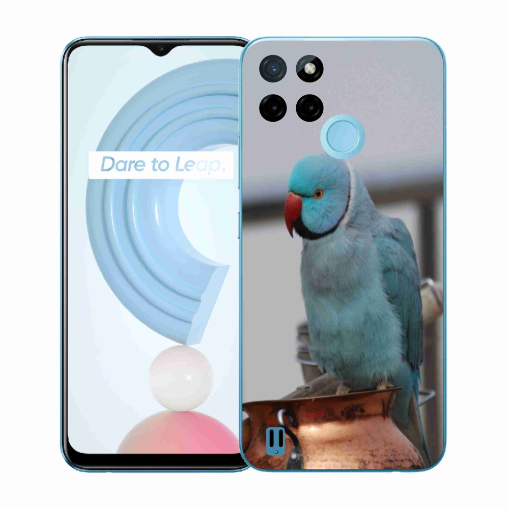 Gelový kryt mmCase na Realme C21Y/C25Y - papoušek alexandr modrý