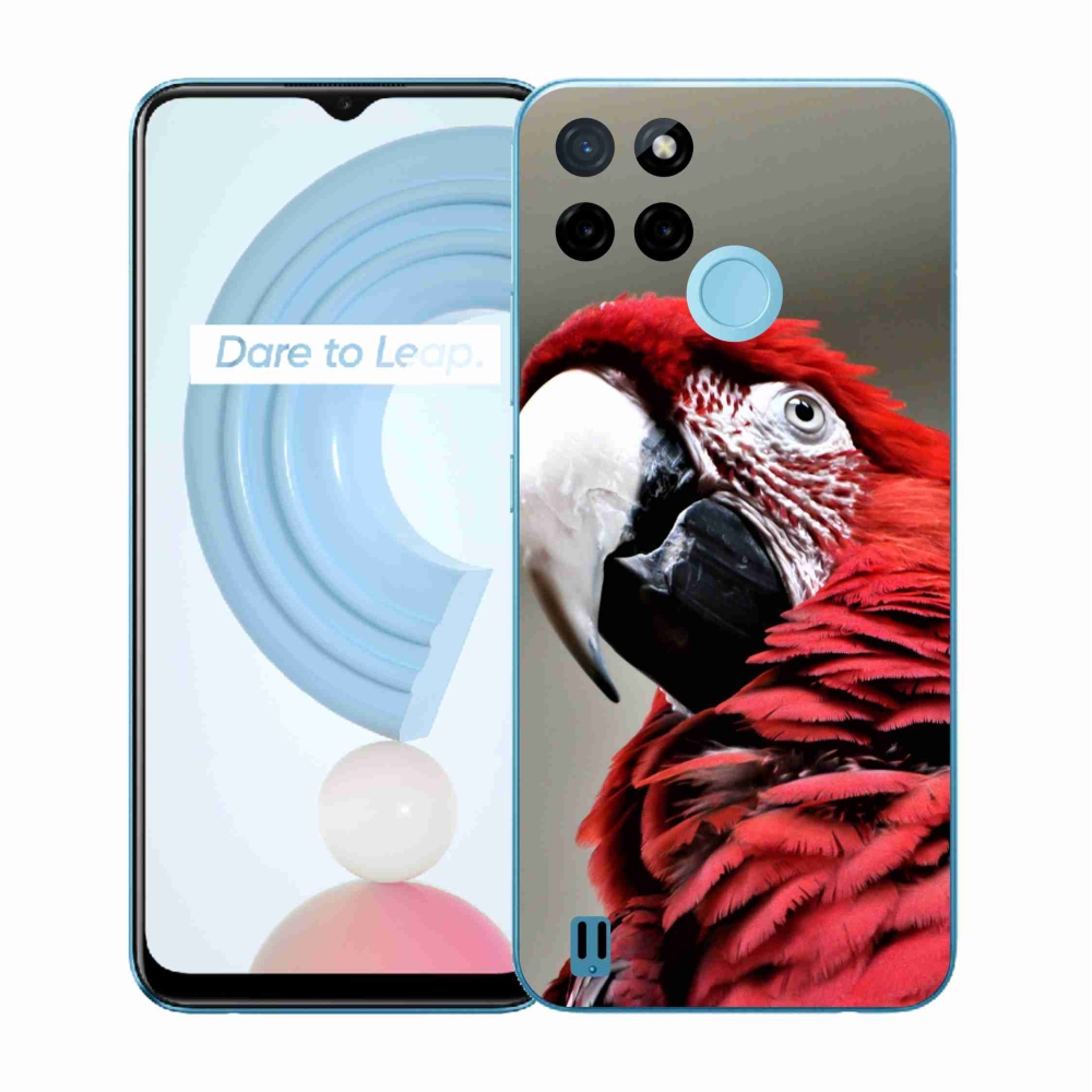 Gelový kryt mmCase na Realme C21Y/C25Y - papoušek ara červený