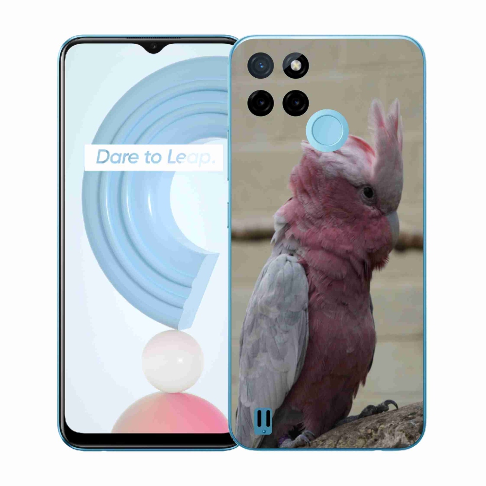 Gelový kryt mmCase na Realme C21Y/C25Y - papoušek kakadu růžový